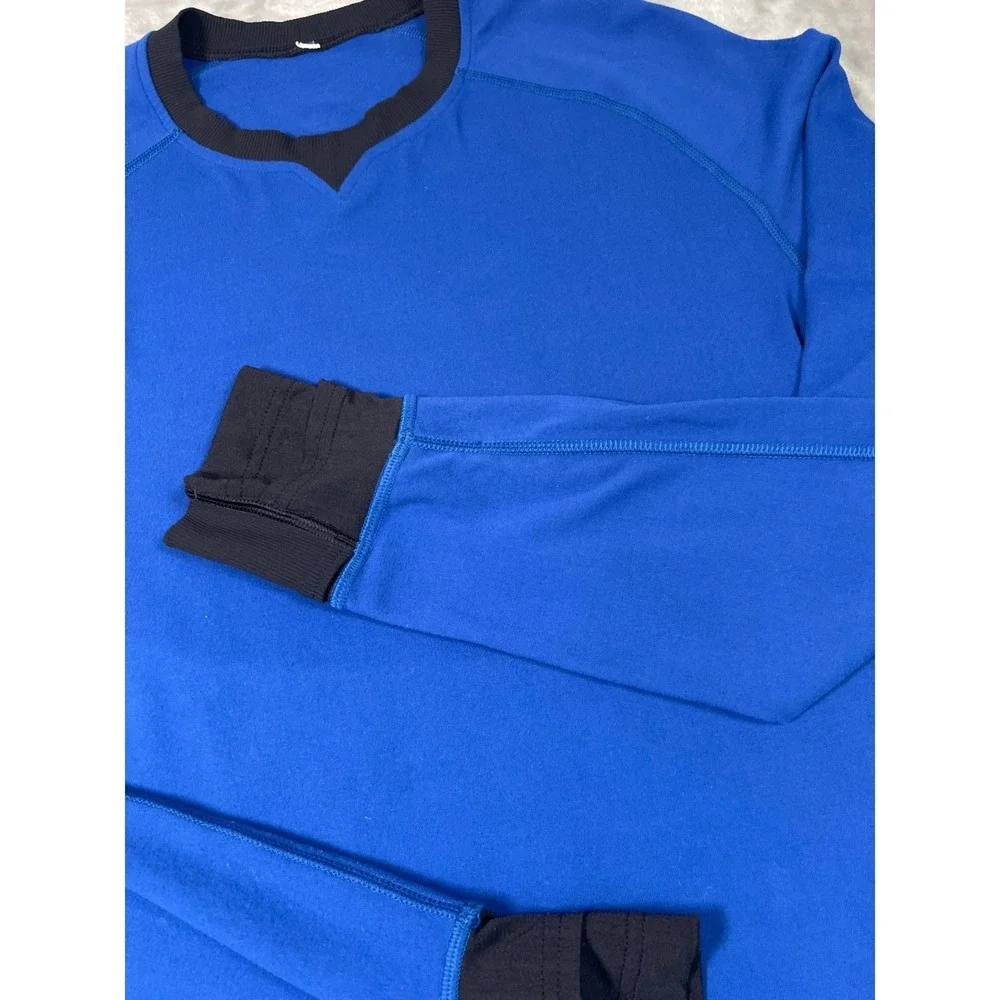 Lululemon Mens Medium Blue Running Pullover Thumbhole Long Sleeve Athletic Top
